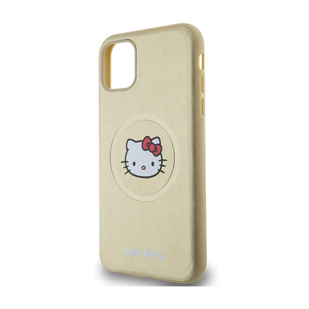 Hello Kitty Leder Kitty Head MagSafe - iPhone 11 Tasche (gold)