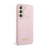 Guess Glitter Flakes Metal Logo Case - pouzdro pro Samsung Galaxy S24+ (růžové)
