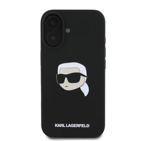Karl Lagerfeld Silikon Karl Head Print MagSafe – Hülle für iPhone 16 (schwarz)