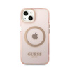 Guess Gold Outline Translucent MagSafe - iPhone 13 Case (pink)