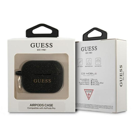 Guess Silicone Glitter Case Est – Etui Airpods Pro (czarny)