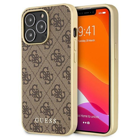 Pouzdro Guess 4G Collection MagSafe - iPhone 13 Pro (hnědé)