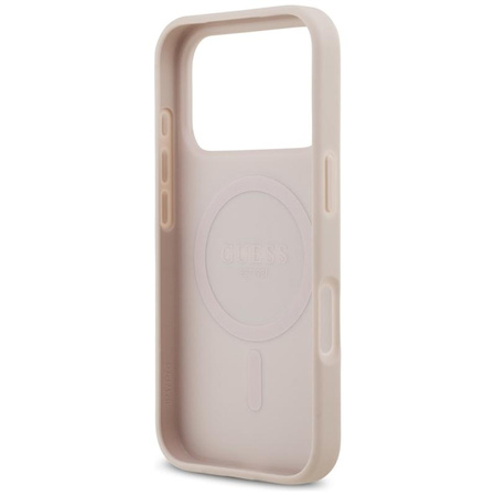 ETUI DO IPHONE 17 PRO do MAGSAFE GUESS ORYGINALNE RÓŻOWE SKÓRZANE MODNE
