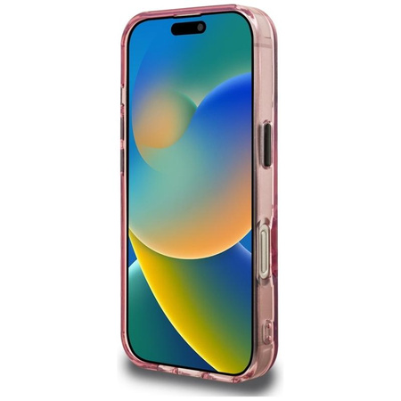 Karl Lagerfeld IML Multi K&C Head Pattern – Pouzdro pro iPhone 16 Pro (růžové)