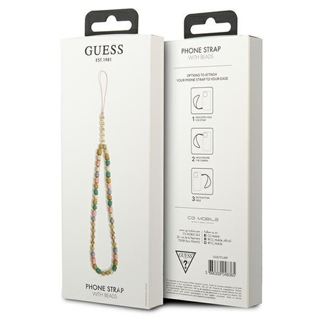 Guess Phone Strap Beads Heishi - pendentif téléphone 25 cm (Flower Pink)