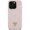 Guess Grainé Hot Stamp Peony Triangle Logo MagSafe - Coque pour iPhone 16 Pro Max (rose)