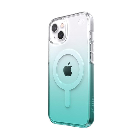 Speck Presidio Perfect-Clear + Ombre + MagSafe - Etui iPhone 13 z powłoką MICROBAN (Clear/Fantasy Teal Fade)