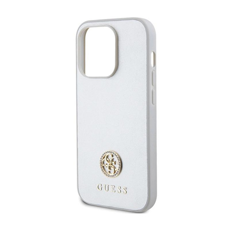 Guess 4G Strass Metal Logo - Coque iPhone 15 Pro (argent)