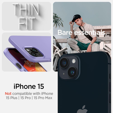 Spigen Thin Fit - Etui do iPhone 15 (Fioletowy)