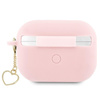 Guess Silicone Heart Charm - pouzdro pro Apple AirPods Pro 2 (růžové)