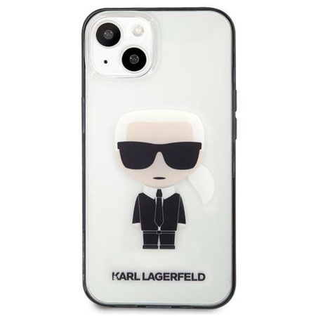 Karl Lagerfeld Ikonik Karl - Étui pour iPhone 13 mini (transparent / cadre noir)