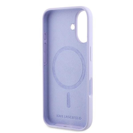 Karl Lagerfeld Silicone Karl & Choupette Ring MagSafe - iPhone 16 Case (purple)