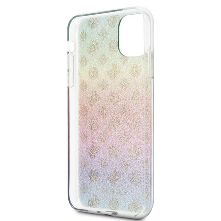 Guess 4G Peony Electroplated Pattern - Coque iPhone 11 Pro Max (arc-en-ciel)