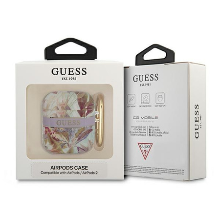 Guess Flower - pouzdro pro Airpods 1/2 generace (fialové)