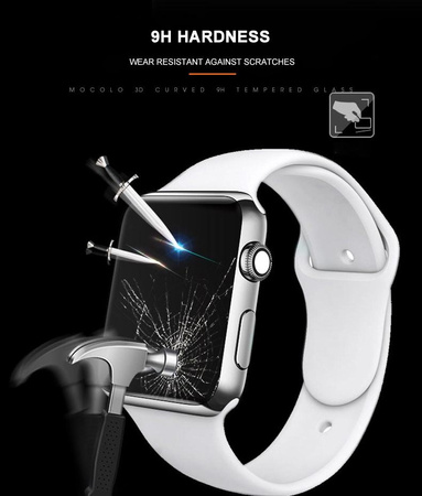 Mocolo 3D Glas Vollverklebung - Schutzglas für Apple Watch 7 45 mm Bildschirm