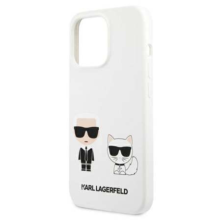 Karl Lagerfeld Silicone Karl & Choupette - Coque iPhone 13 Pro Max (blanc)