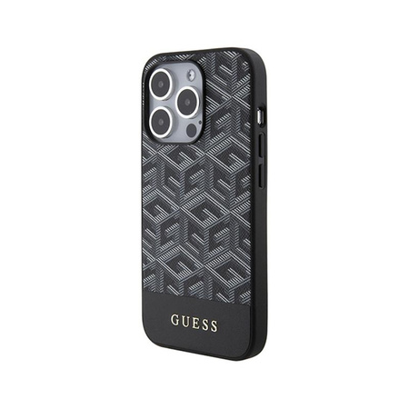 Guess GCube Stripes MagSafe - pouzdro pro iPhone 15 Pro (černé)