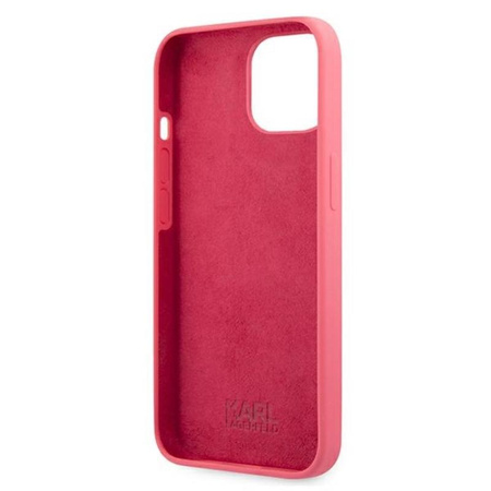 Karl Lagerfeld Silikonové pouzdro Karl & Choupette - iPhone 13 mini (fuchsiová)