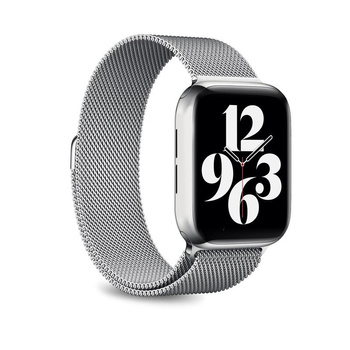 Puro Milanese Magnetic Band - Řemínek z nerezové oceli pro Apple Watch 42/44/45 mm (stříbrný)