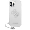 Guess 4G Big Logo Charm - pouzdro pro iPhone 12 / iPhone 12 Pro (stříbrné přívěsky)