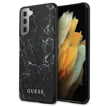 Guess Marble - pouzdro pro Samsung Galaxy S21+ (černé)