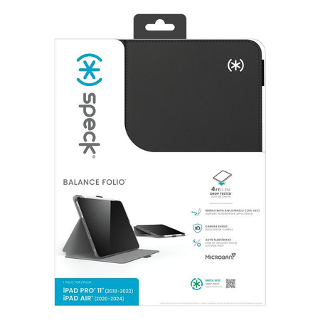 Speck Balance Folio - Tasche für iPad Air 11" M3 (2025) / M2 (2024) / iPad Air 10.9" (5. - 4. Gen.) (2022-2020) / iPad Pro 11" (2022-2018) (Schwarz)