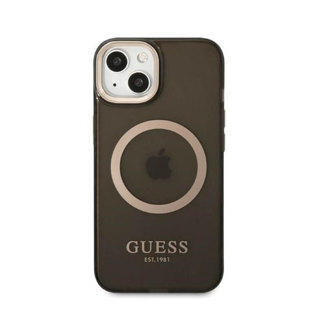 Guess Gold Outline Translucide MagSafe - iPhone 13 Case (noir)