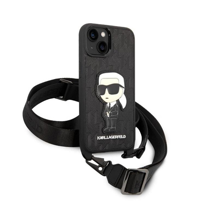 Karl Lagerfeld NFT Monogram Ikonik Patch - Hülle für iPhone 14 Plus (Schwarz)