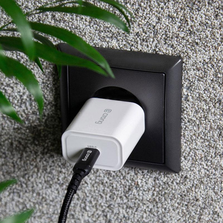 Chargeur de voyage USB-C Crong - Chargeur secteur USB-C Power Delivery 20W (blanc)