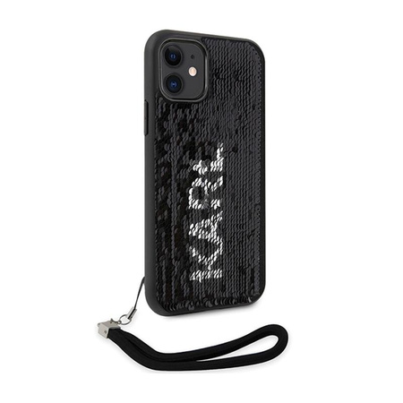 Karl Lagerfeld Sequins Cord - Etui ze smyczką iPhone 11 (Srebrny)