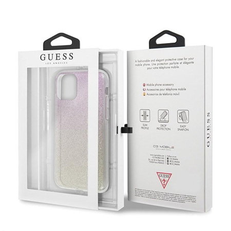 Guess Glitter Gradient - Case for  iPhone 11 Pro Max (Gold/Pink)