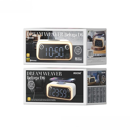 WEKOME Beluga D6 Dream - Multifunction Wireless Speaker / FM Radio with Inductive Charging 15W MagSafe (White)