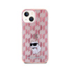Karl Lagerfeld Monogram Choupette - pouzdro pro iPhone 15 (růžové)