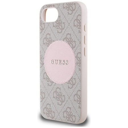 Guess 4G Circle Classic Logo MagSafe - pouzdro pro iPhone 16e (růžové)