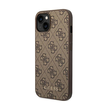 Guess 4G Metal Gold Logo – Etui iPhone 14 Plus (brązowy)