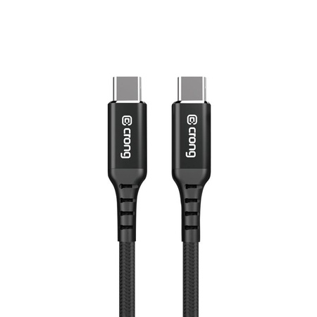 Crong Armor Link - 60W 3A USB-C to USB-C braided cable Power Delivery 25cm (black)