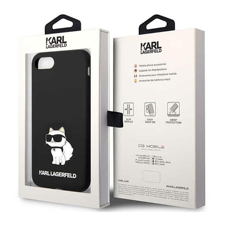 Karl Lagerfeld Silicone NFT Choupette - Coque iPhone SE (2022 / 2020) / 8 / 7 (noir)