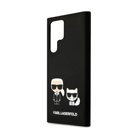 Karl Lagerfeld Slilicone Karl & Choupette - Étui Samsung Galaxy S22 Ultra (noir)