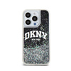 DKNY Liquid Glitter Big Logo - Coque pour iPhone 15 Pro (noir)