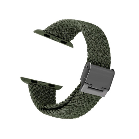 Crong Wave Band - Pletený řemínek pro Apple Watch 44/45/46/49 mm (zelený)