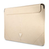 Guess Saffiano Triangle Logo Sleeve - Etui na notebooka 13" / 14" (beżowy)