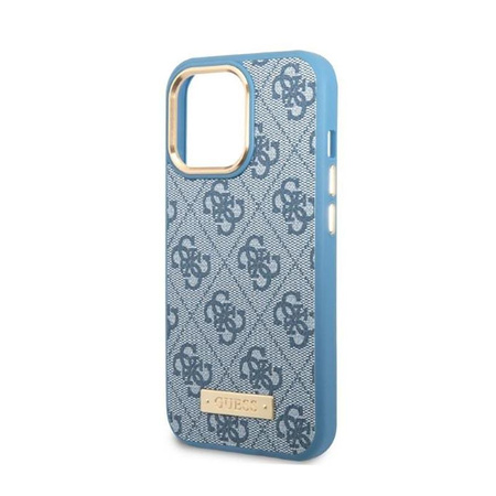 Guess 4G Logo Plate MagSafe - Etui iPhone 13 Pro (niebieski)