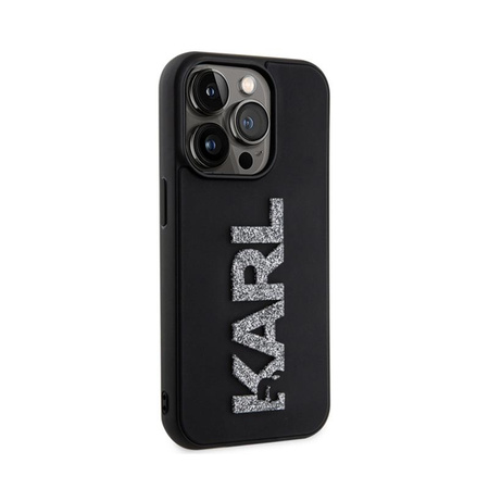 Karl Lagerfeld 3D Rubber Glitter Logo - Coque iPhone 15 Pro Max (noir)