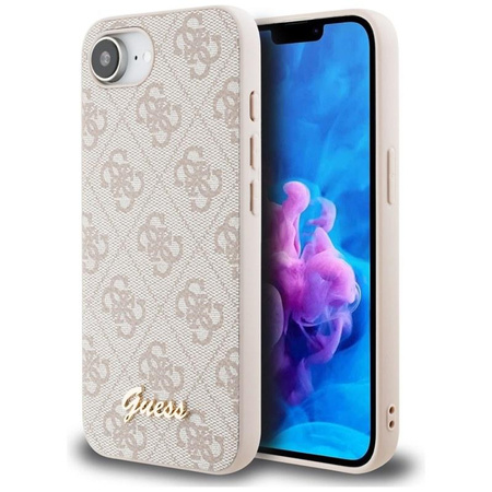 Guess 4G Script Logo MagSafe - tok iPhone 16e készülékhez (rózsaszín)