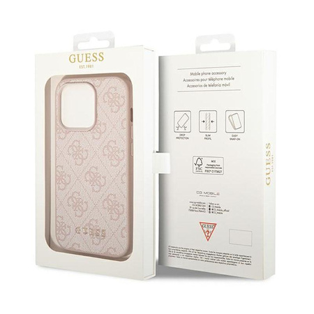Guess 4G Metal Gold Logo Case iPhone 14 Pro (Pink)