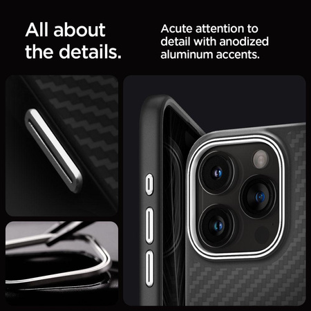 Spigen Enzo Aramid MagSafe - Étui pour iPhone 15 Pro (Noir)