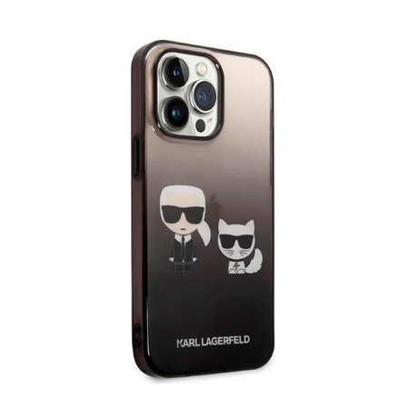 Karl Lagerfeld Gradient Ikonik Karl & Choupette - Coque iPhone 14 Pro Max (noir)