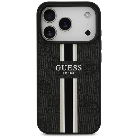 Guess 4G Printed Stripes MagSafe - Case iPhone 17 Pro (black)
