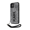 Karl Lagerfeld Sequins Cord - pouzdro se šňůrkou na iPhone 11 (stříbrné)