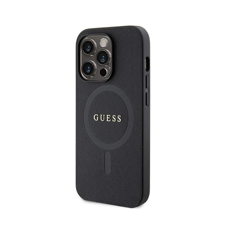 Pouzdro Guess Saffiano MagSafe - iPhone 15 Pro Max (černé)